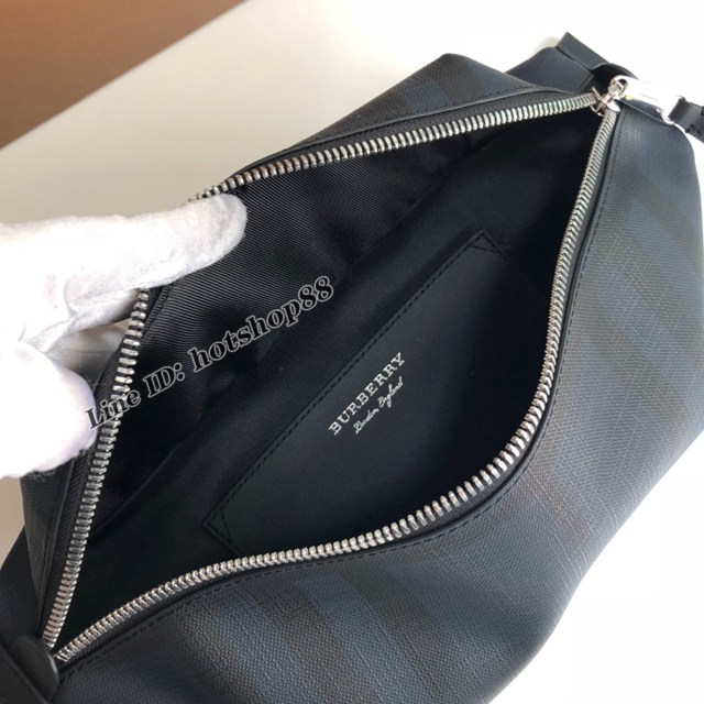 Burberry專櫃新款男士腰包 巴寶莉London格紋腰包胸包挎包 yxb1460